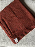 Beige - Gestrickte Merino-Woll Baby- und Wickeldecke 80x100 cm