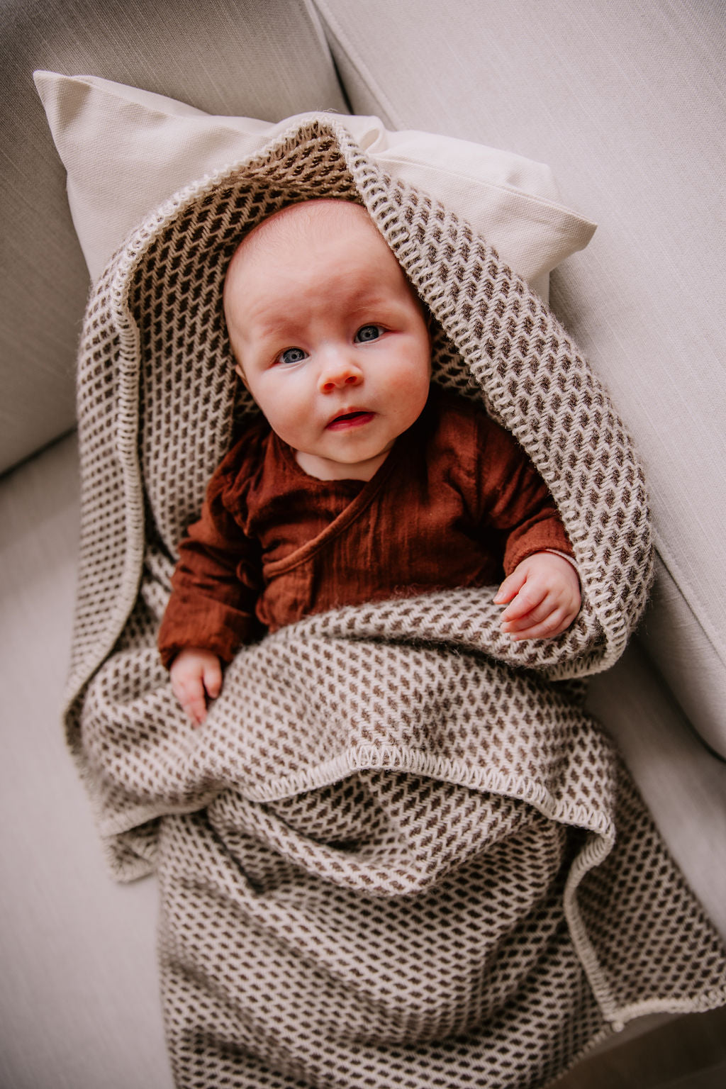 Wiegdeken wol - Bruin