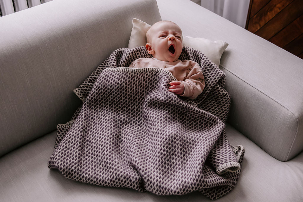 Ledikantdeken wol - Paars