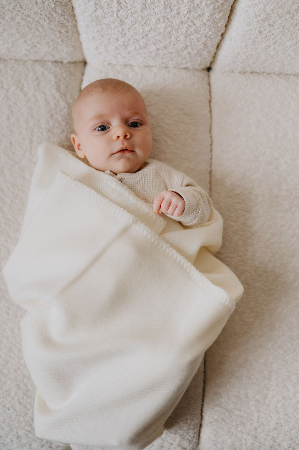 Wit - Merino wollen wieg- en omslagdeken 70x90 cm