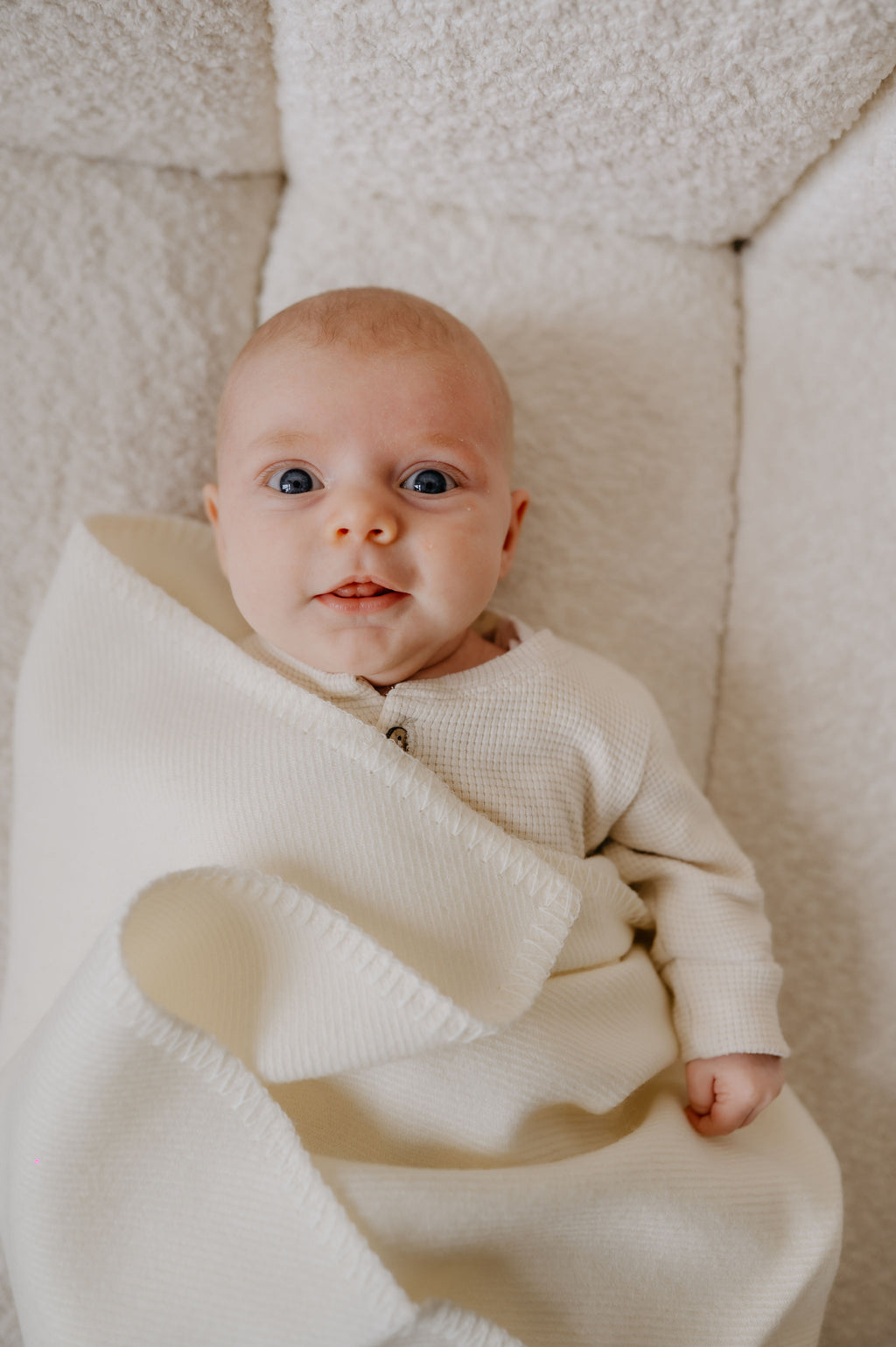 Wit - Merino wollen wieg- en omslagdeken 70x90 cm