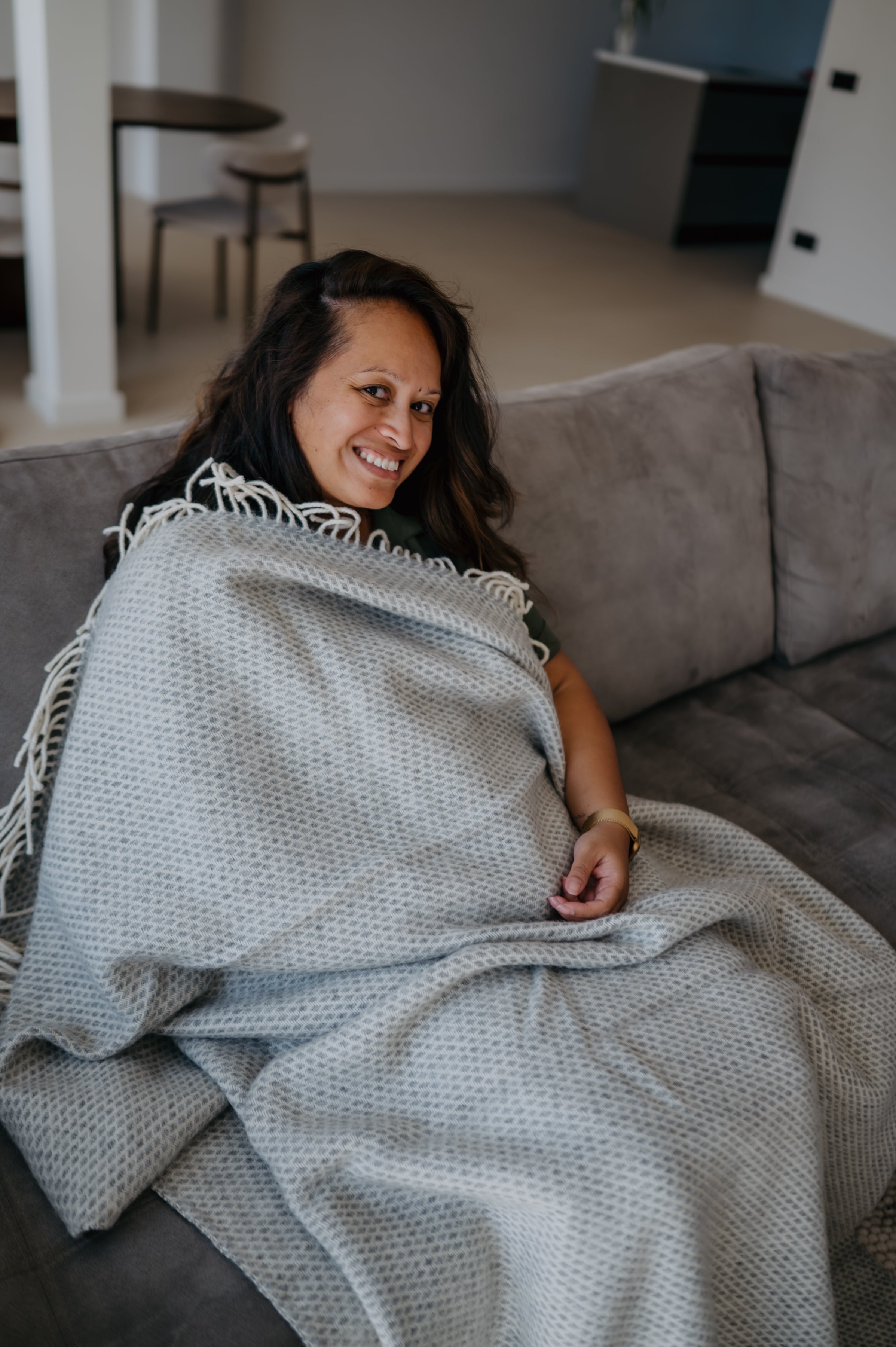 Wollen deken / plaid groot - Grey