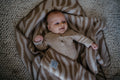 Ledikantdeken wol - zebra beige