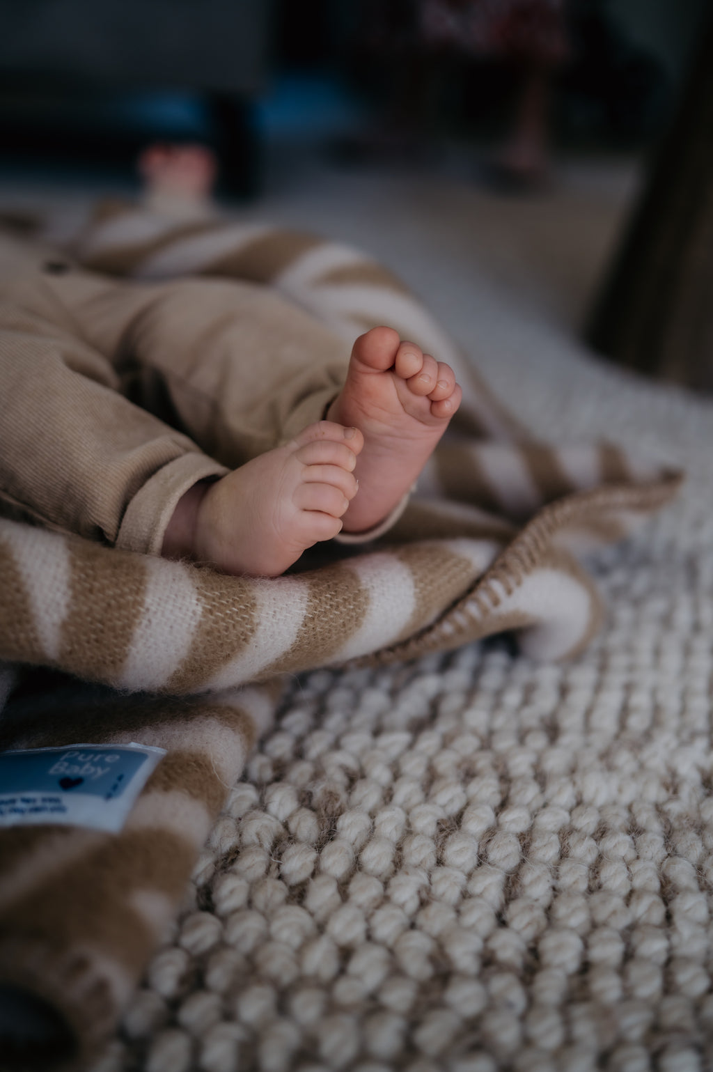 Wiegdeken wol - zebra beige
