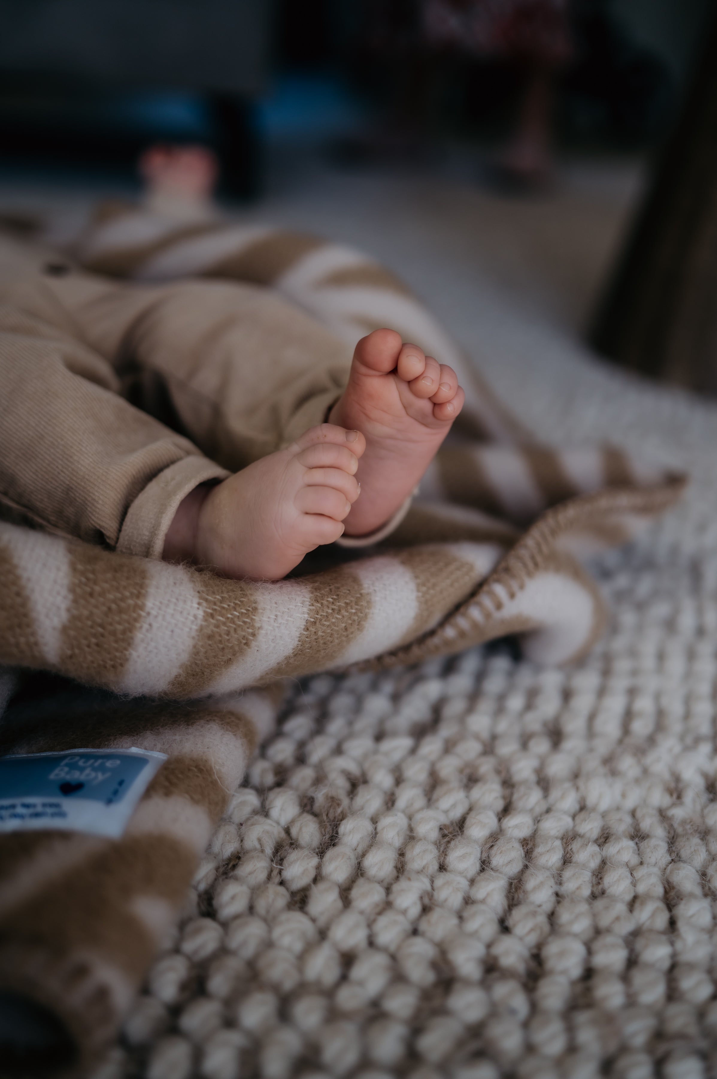 Wiegdeken wol - zebra beige