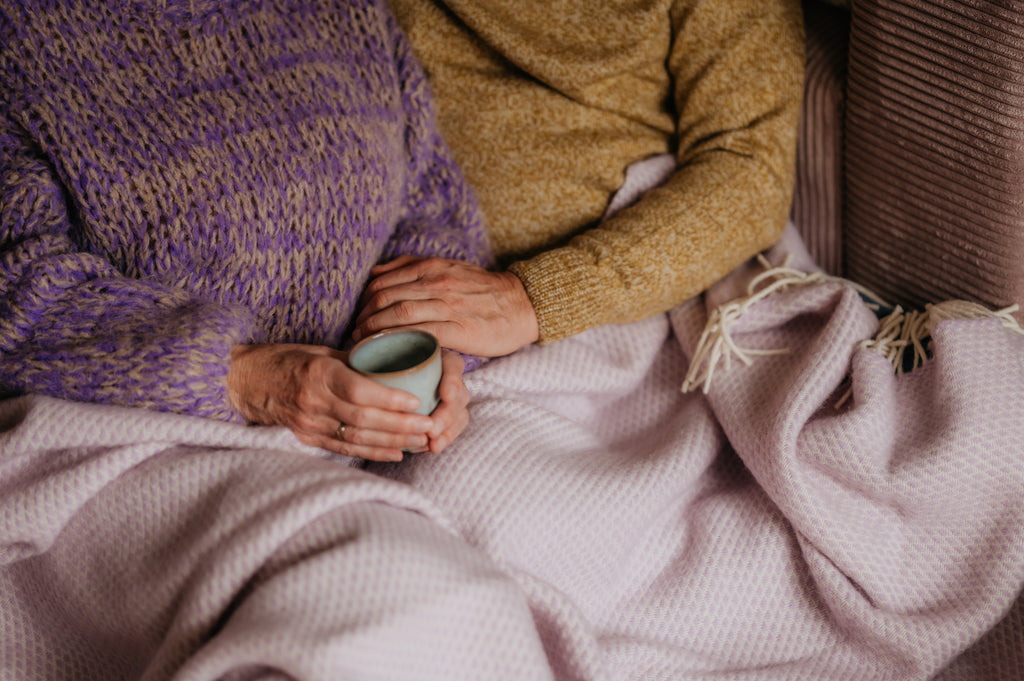 Wollen deken / plaid groot - Lila