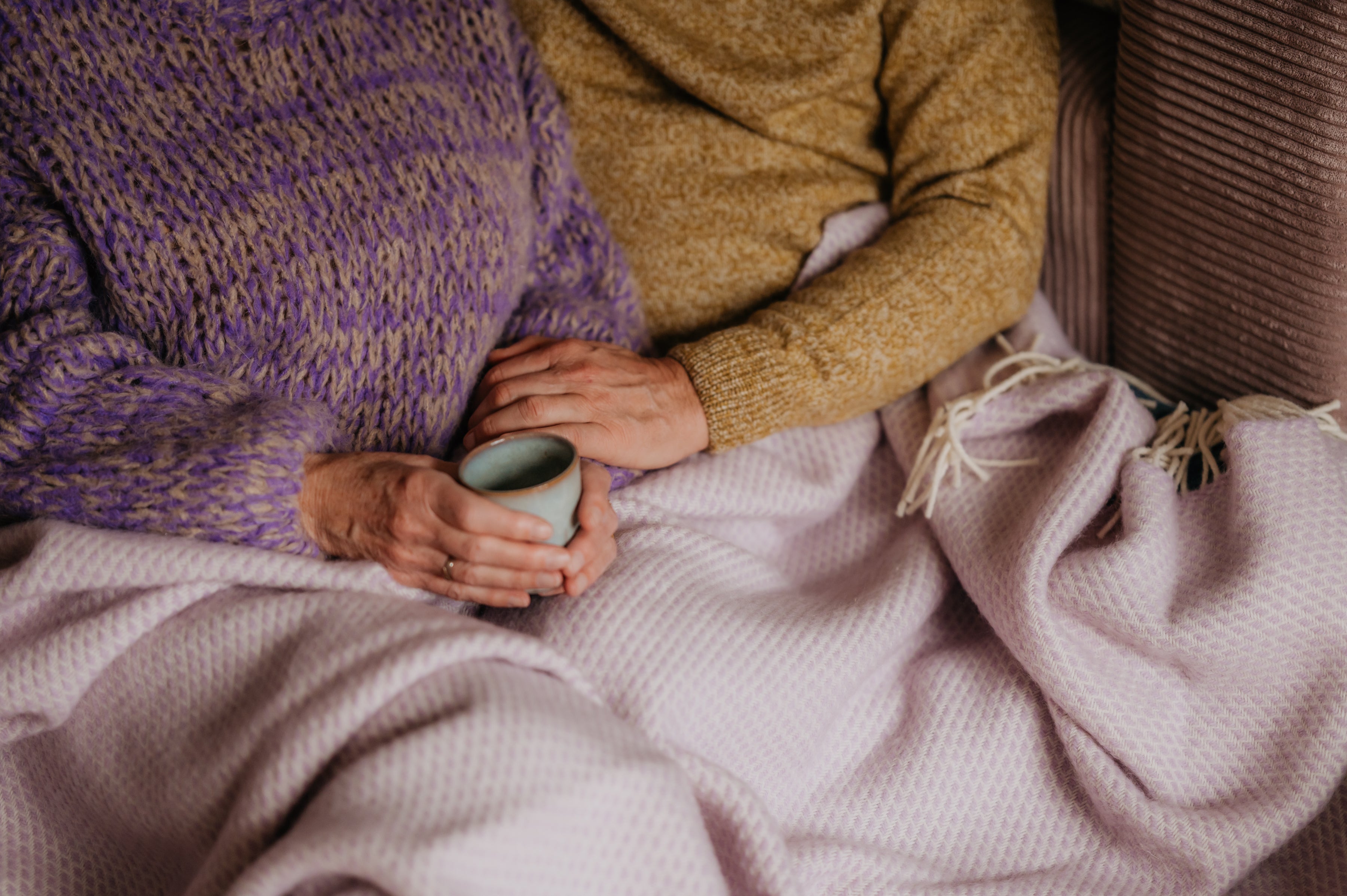 Wollen deken / plaid groot - Lila