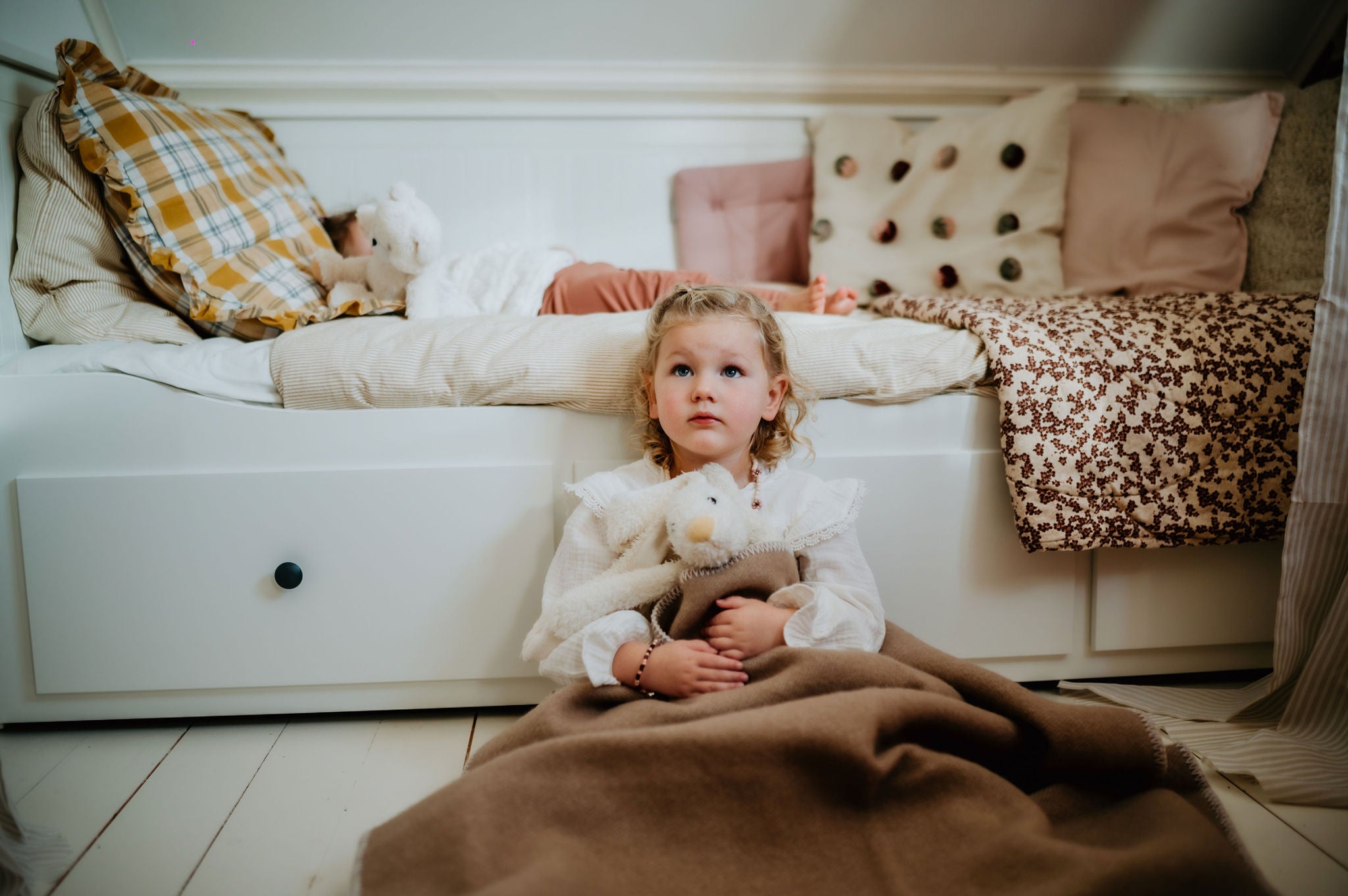 Ledikantdeken wol - Duo - Coffee & Cream