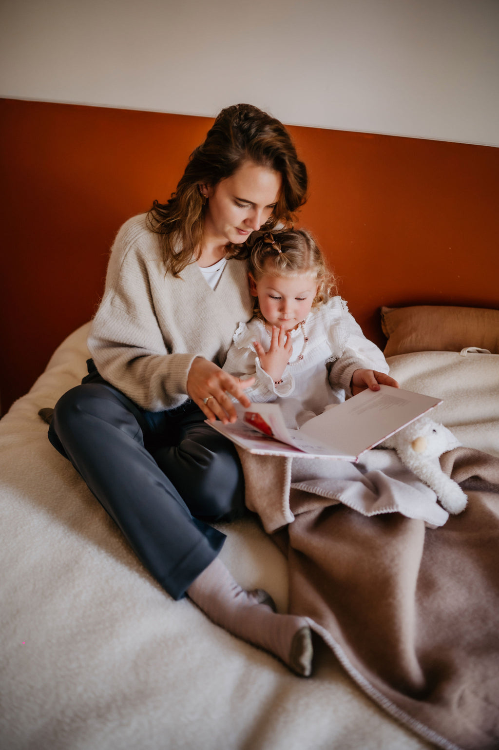 Wiegdeken wol - Duo Coffee & Cream