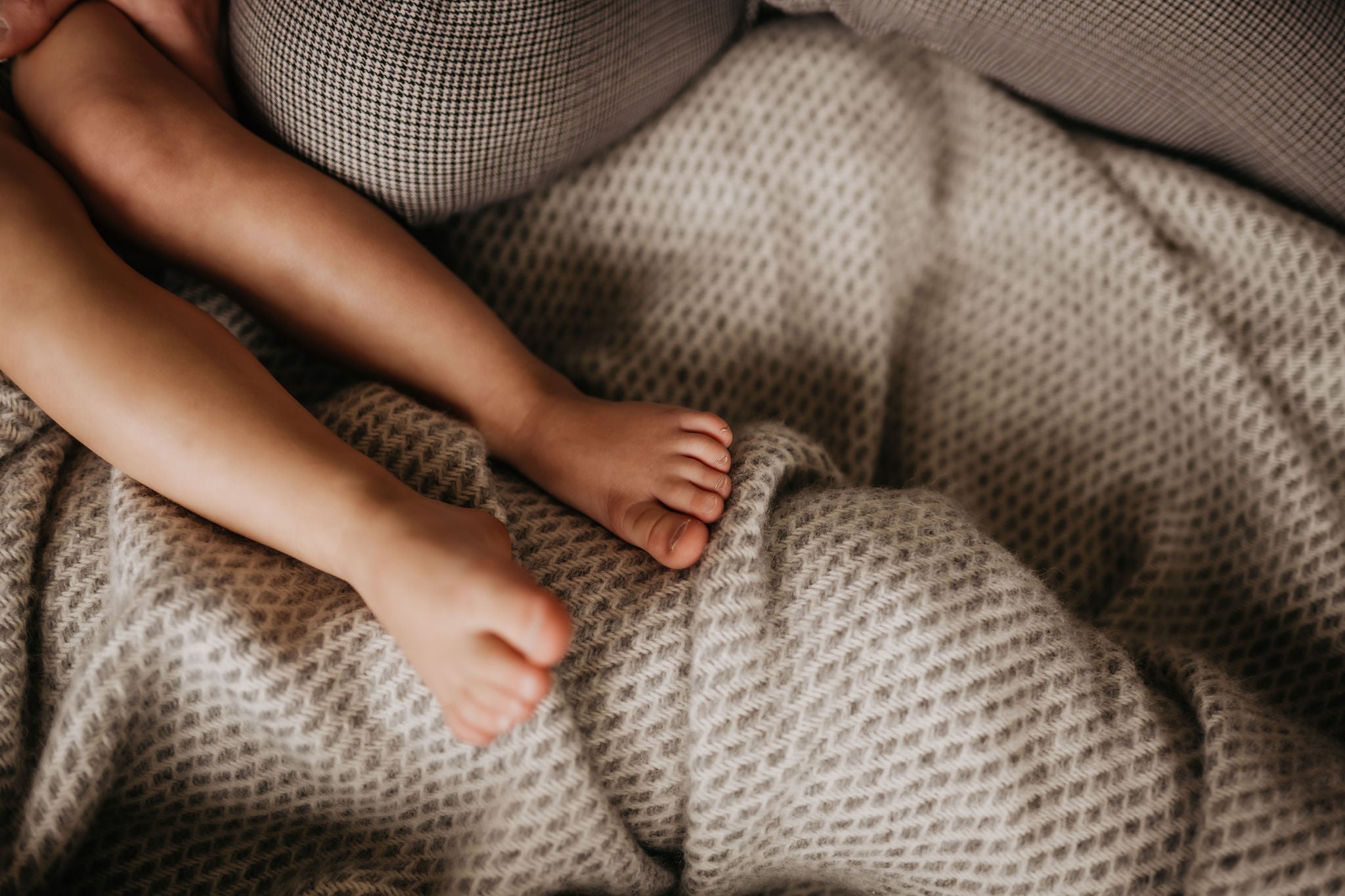 Wollen deken / plaid groot - Taupe