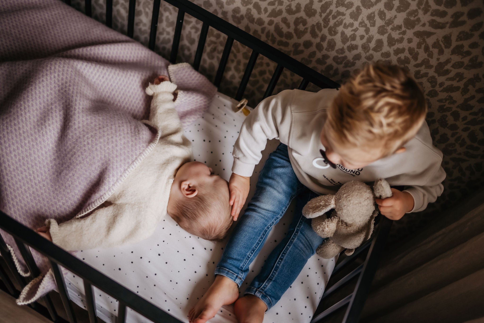 Ledikantdeken wol - Lila