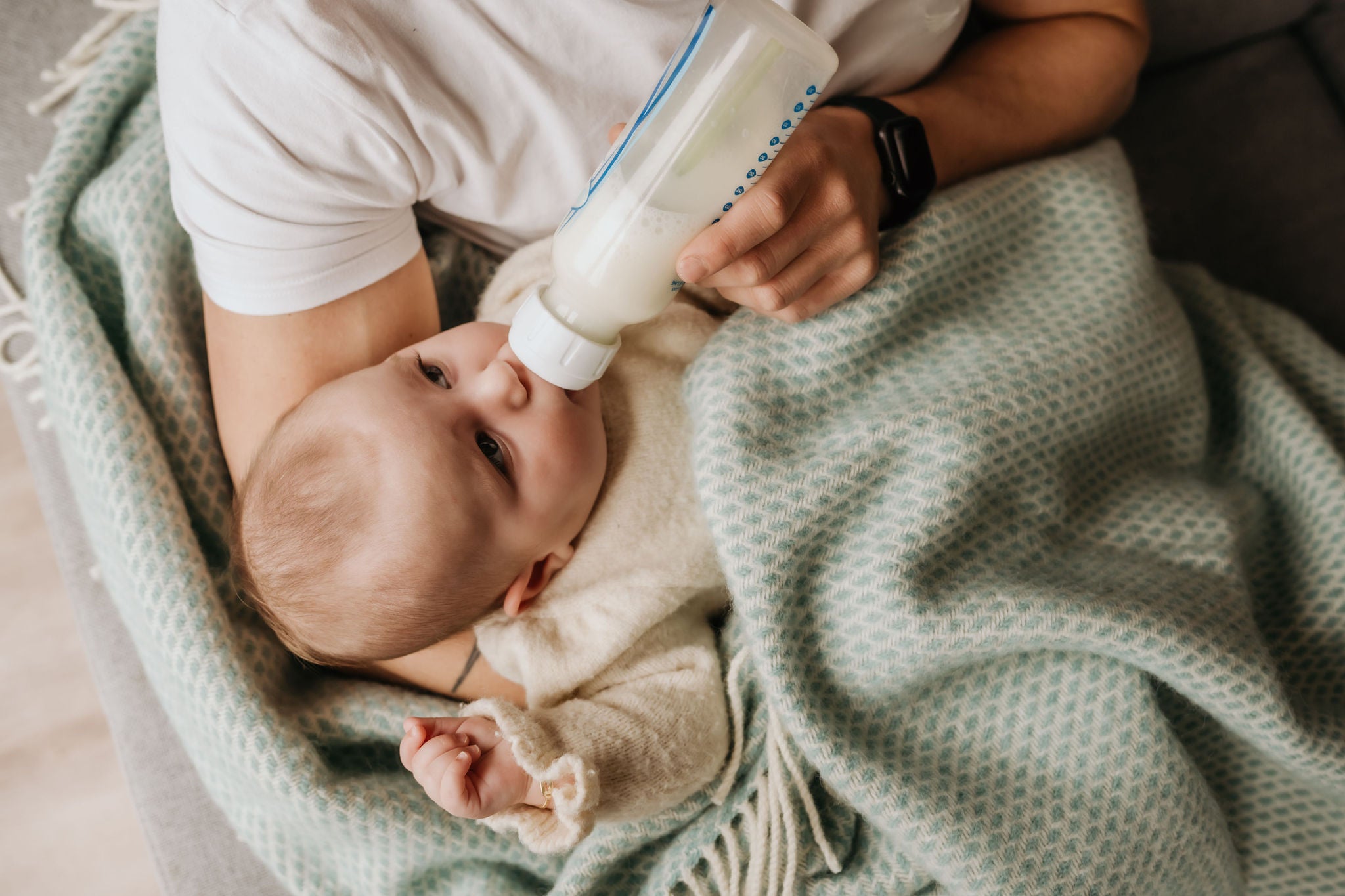 Wollen deken / plaid groot - Mint