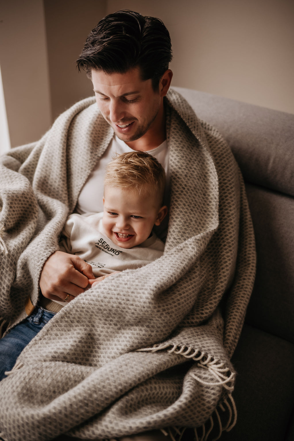 Wollen deken / plaid groot - Grey