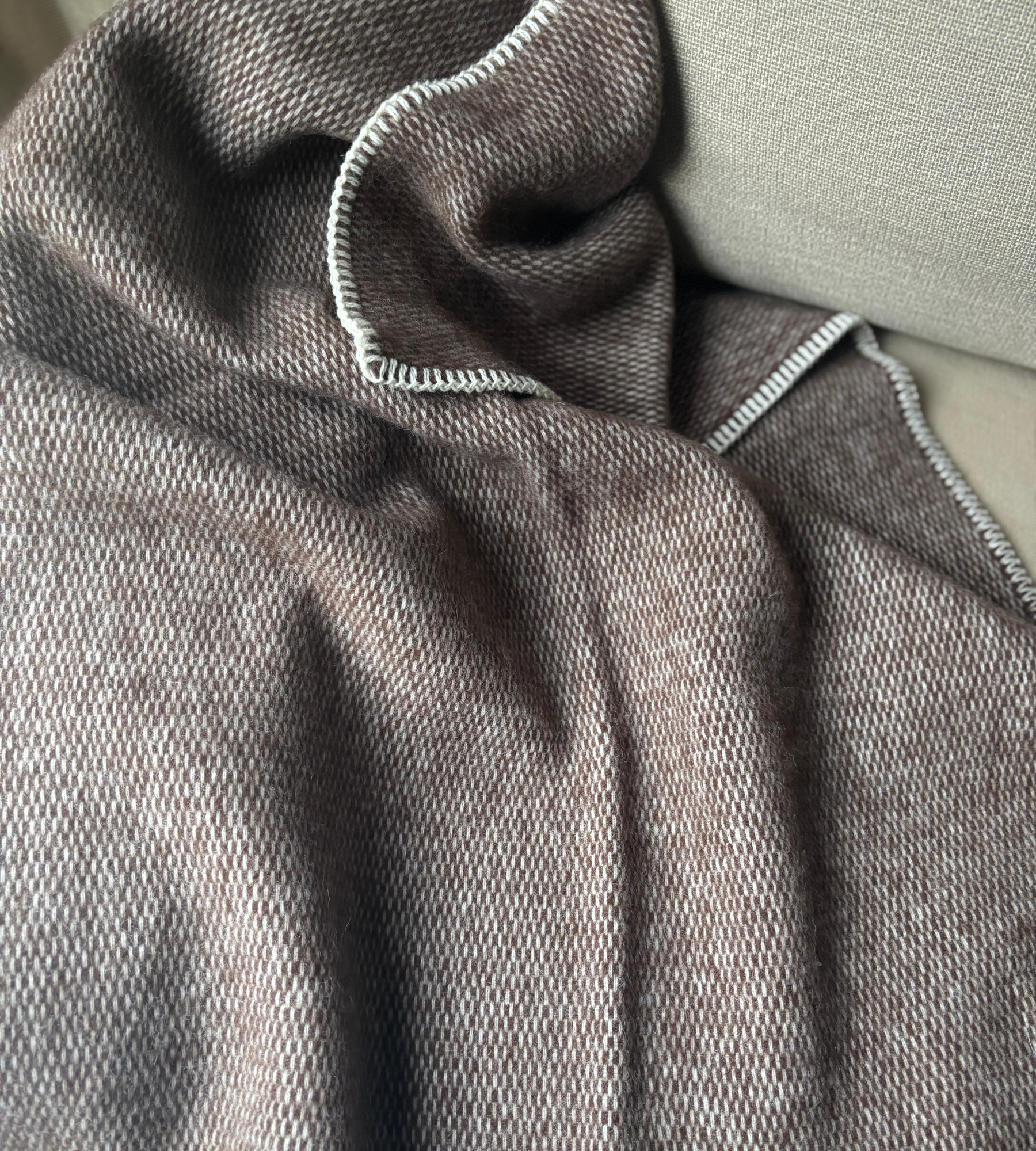 Ledikantdeken wol - Chocolade bruin