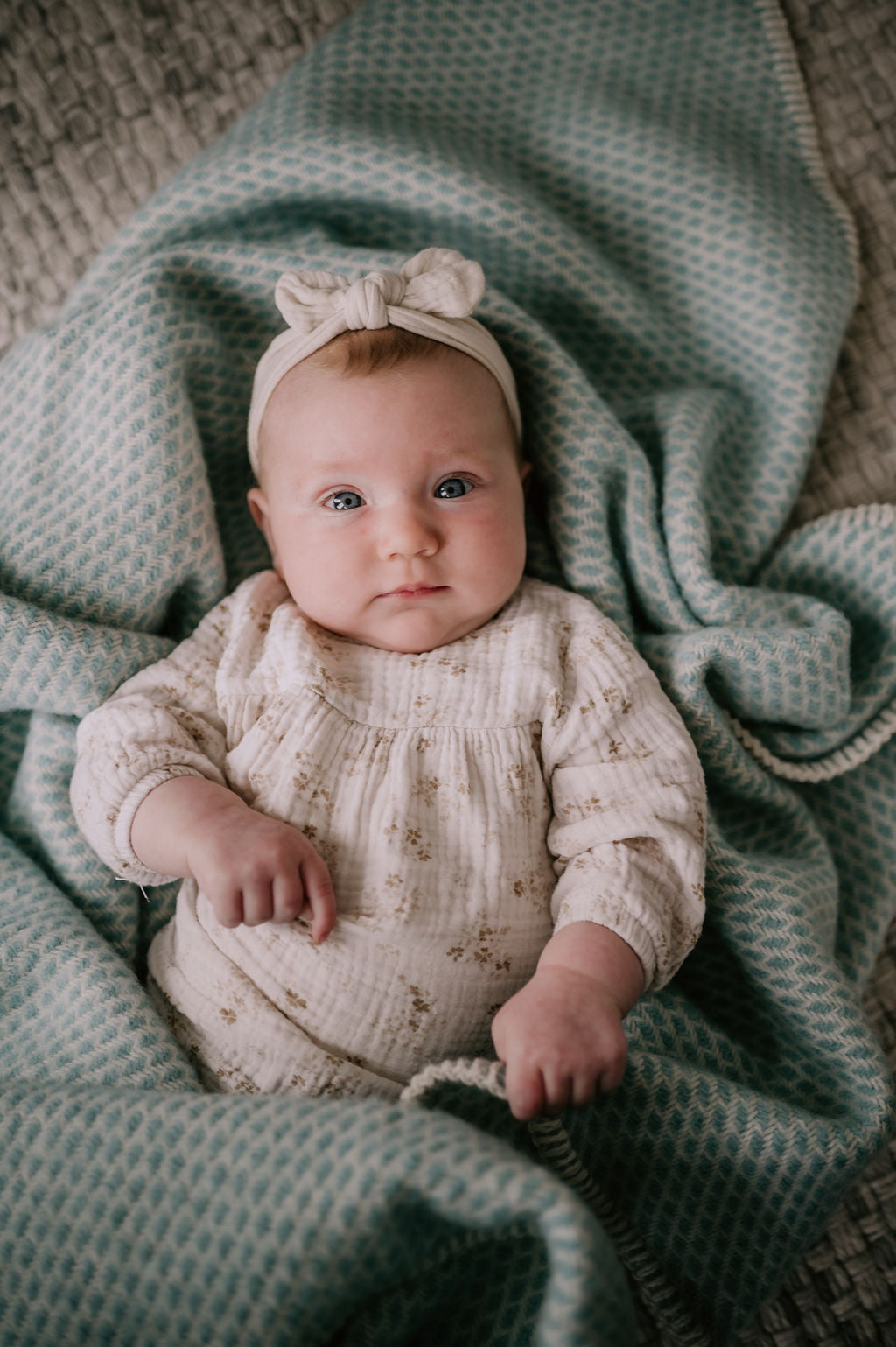 Ledikantdeken wol - Mint