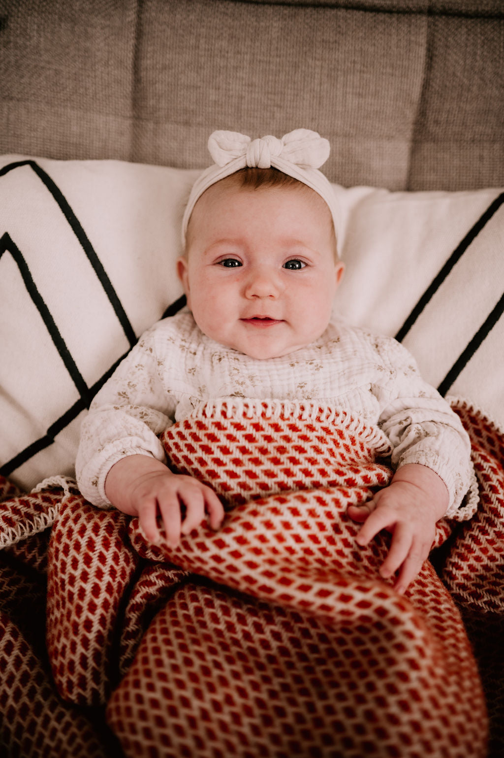 Ledikantdeken wol - Terracotta