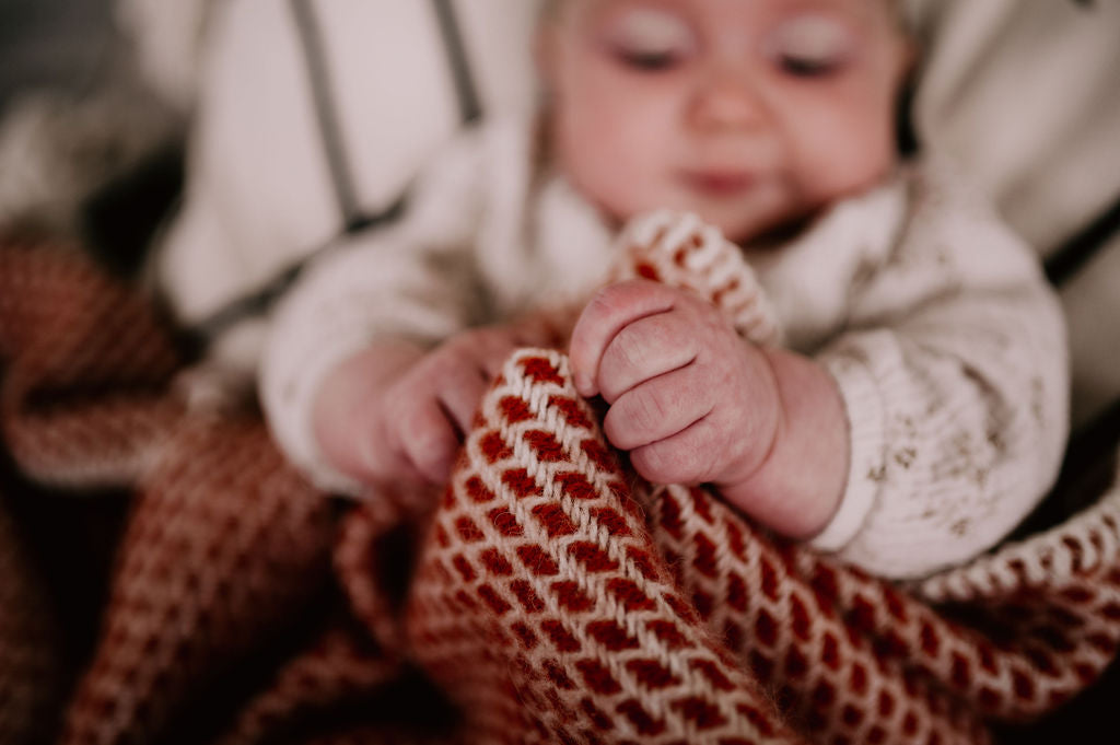 Wiegdeken wol - Terracotta