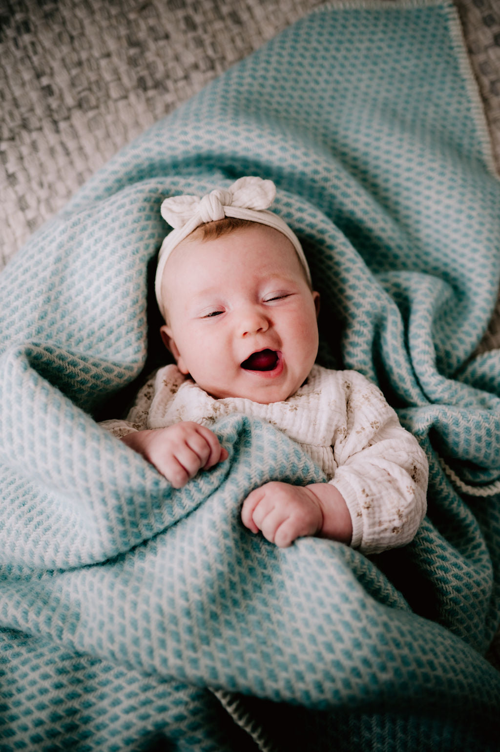 Ledikantdeken wol - Mint