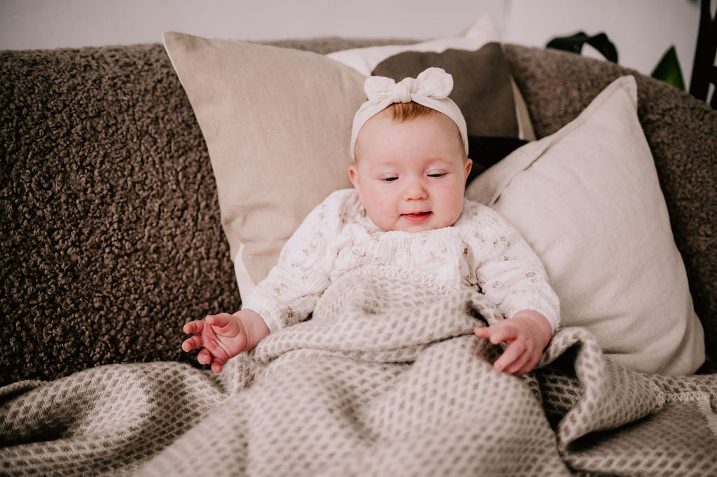 Ledikantdeken wol - Taupe - Beige