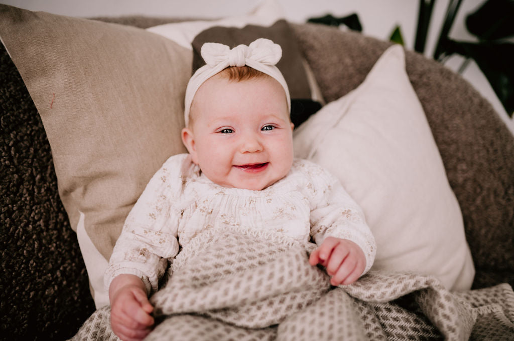 Ledikantdeken wol - Taupe - Beige