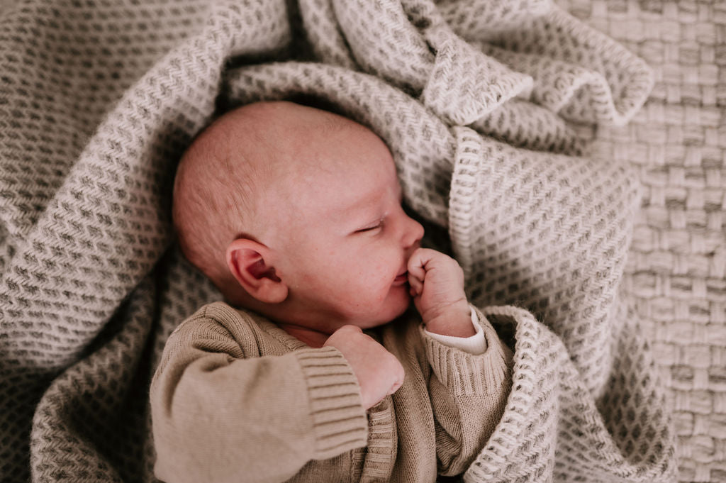 Ledikantdeken wol - Grijs