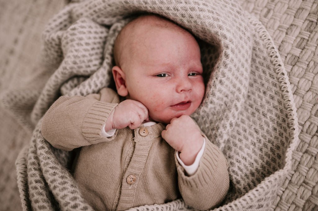 Wiegdeken wol - Grijs