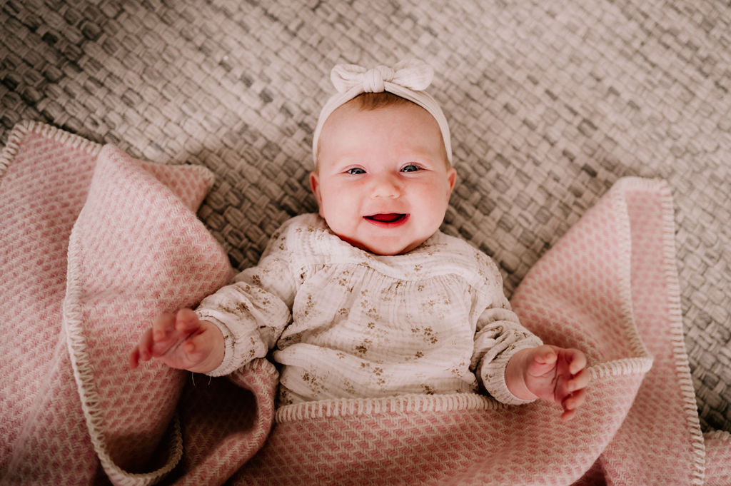 Ledikantdeken wol - Roze