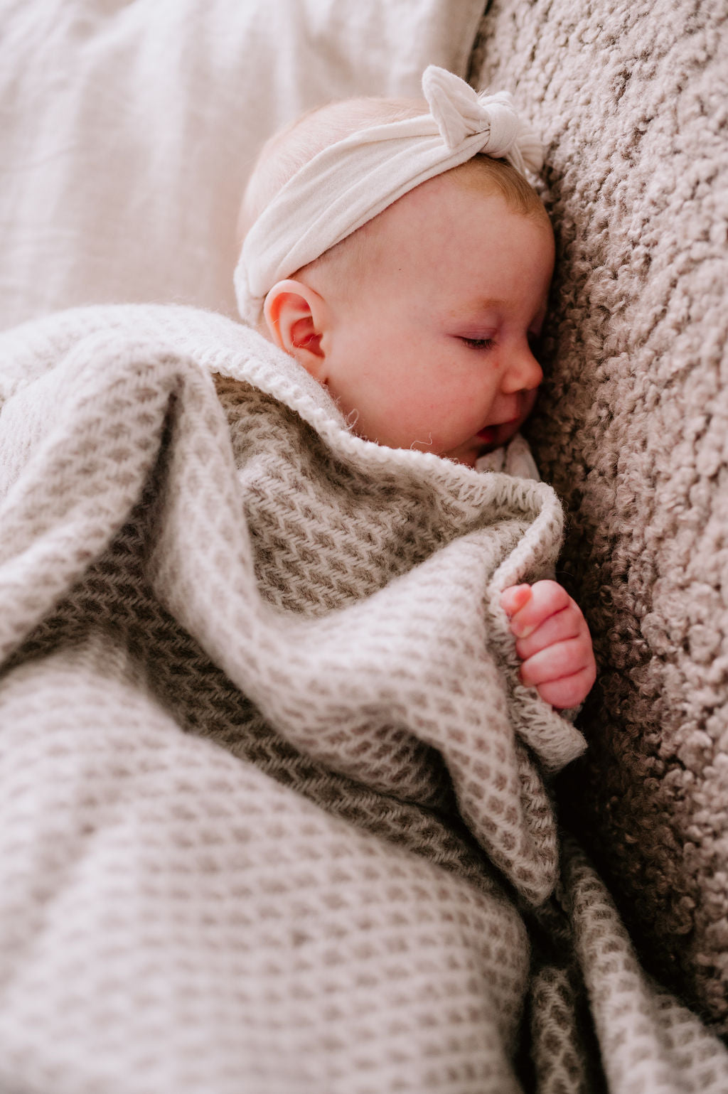 Ledikantdeken wol - Taupe - Beige